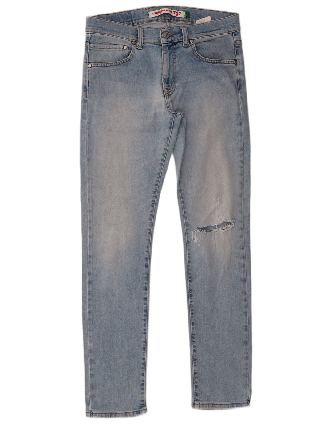 Carrera Mujer 717 Vaqueros Slim Desgastados W33 L31 Algodón Azul