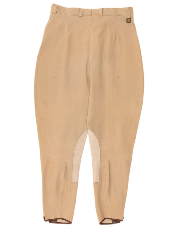 Pantalones de montar cónicos vintage para mujer W28 L26 Beige Colorblock