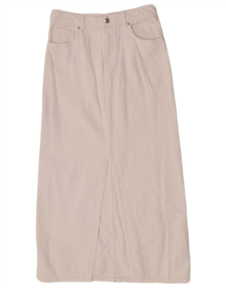 Mango Mujer Falda Vaquera Mediana W30 Algodón Blanco