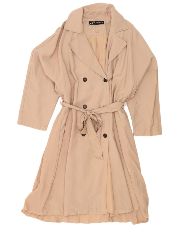 Zara Mujer Gabardina ES 20 2XL Beige Poliéster