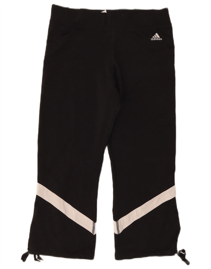 Adidas Leggings Capri para mujer UK 44 Grande Negro Colorblock Poliéster