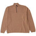 Canadiens - Jersey con cuello y cremallera para hombre, talla grande, lana marrón