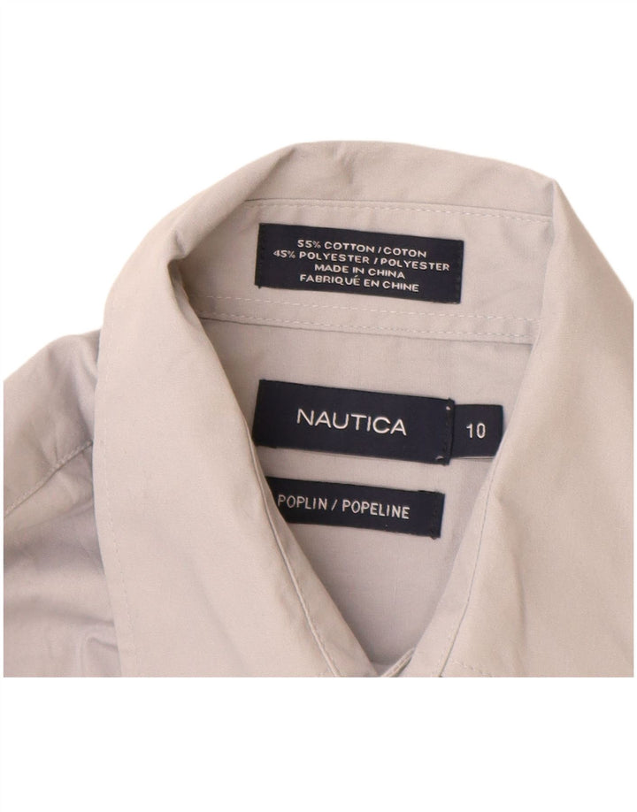 Nautica Camisa Popelina Niño 9-10 Años Gris Algodón