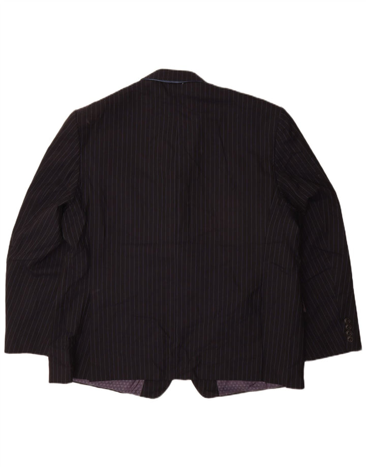 Marks & Spencer Chaqueta tipo blazer de 2 botones para hombre UK 48 4XL Azul marino a rayas