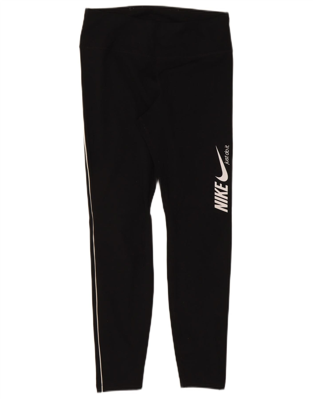 Nike Leggings cortos con gráfico Dri Fit para mujer UK 12 Mediano Negro Poliéster