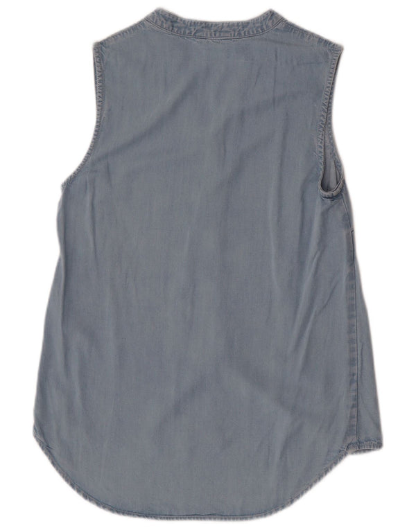 Guess Camisa Vaquera Sin Mangas Mujer UK 4 XS Azul