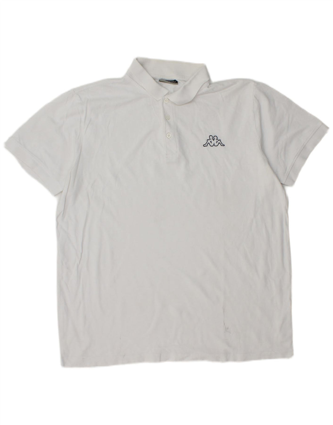 KAPPA Polo para hombre grande de algodón blanco