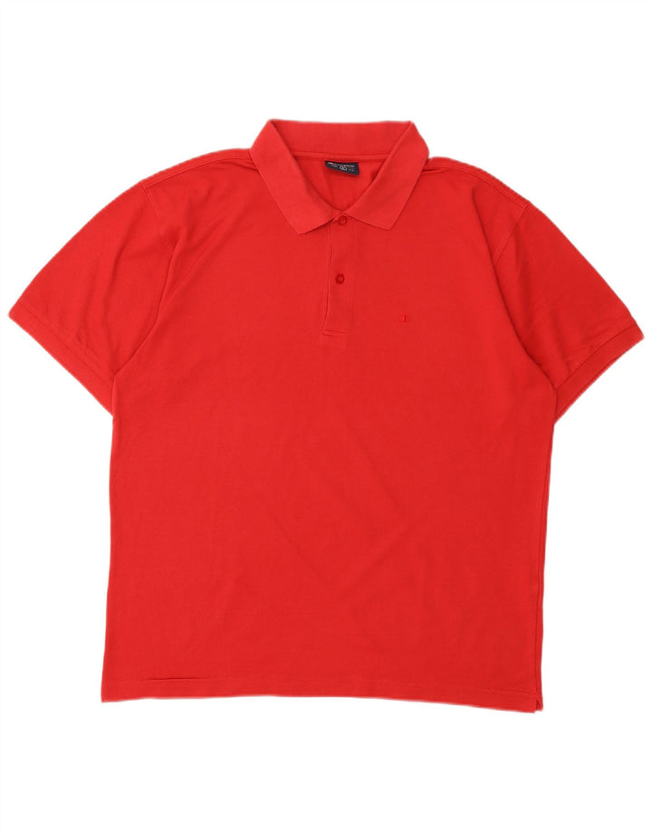 CHAMPION Polo para hombre grande de algodón rojo