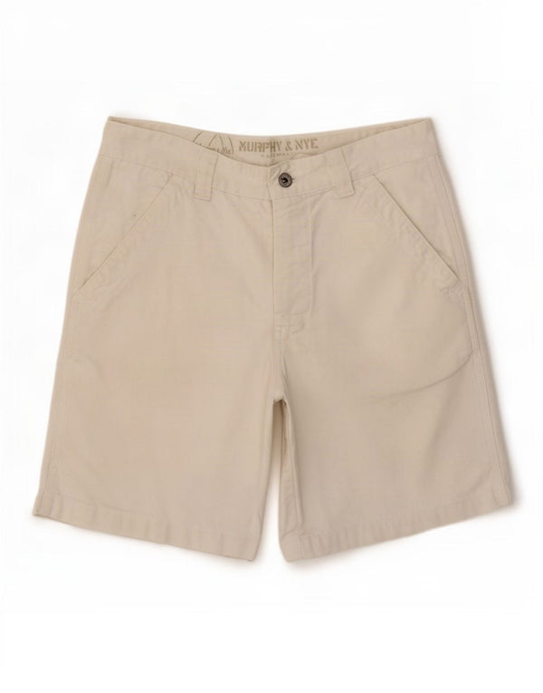 Murphy & Nye Pantalones cortos chinos para hombre W33 Medium Off White Cotton