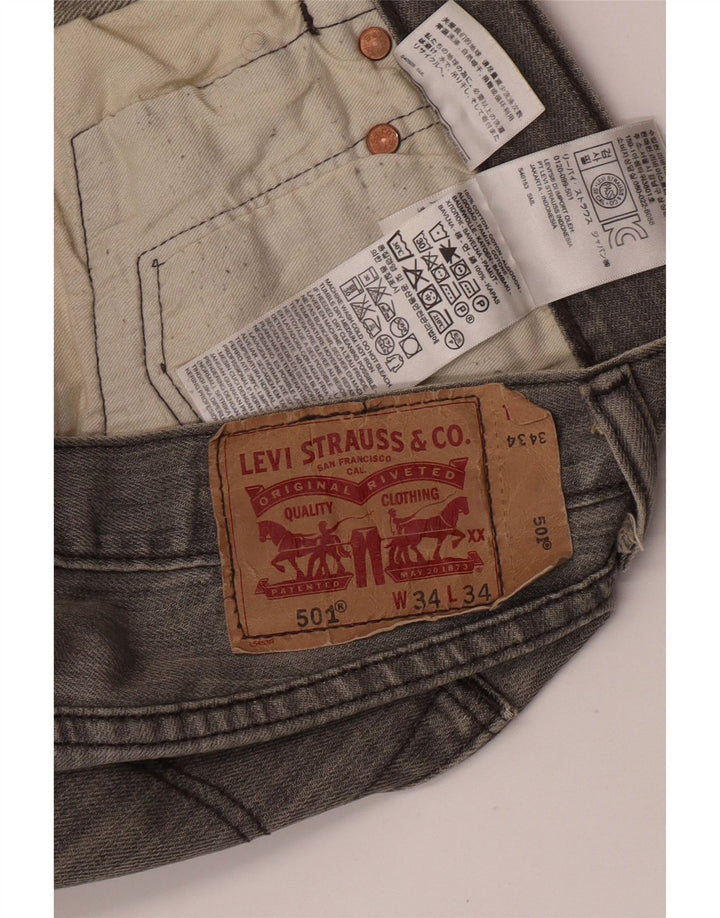 Levi's Vaqueros rectos 501 para hombre W34 L34 Algodón gris