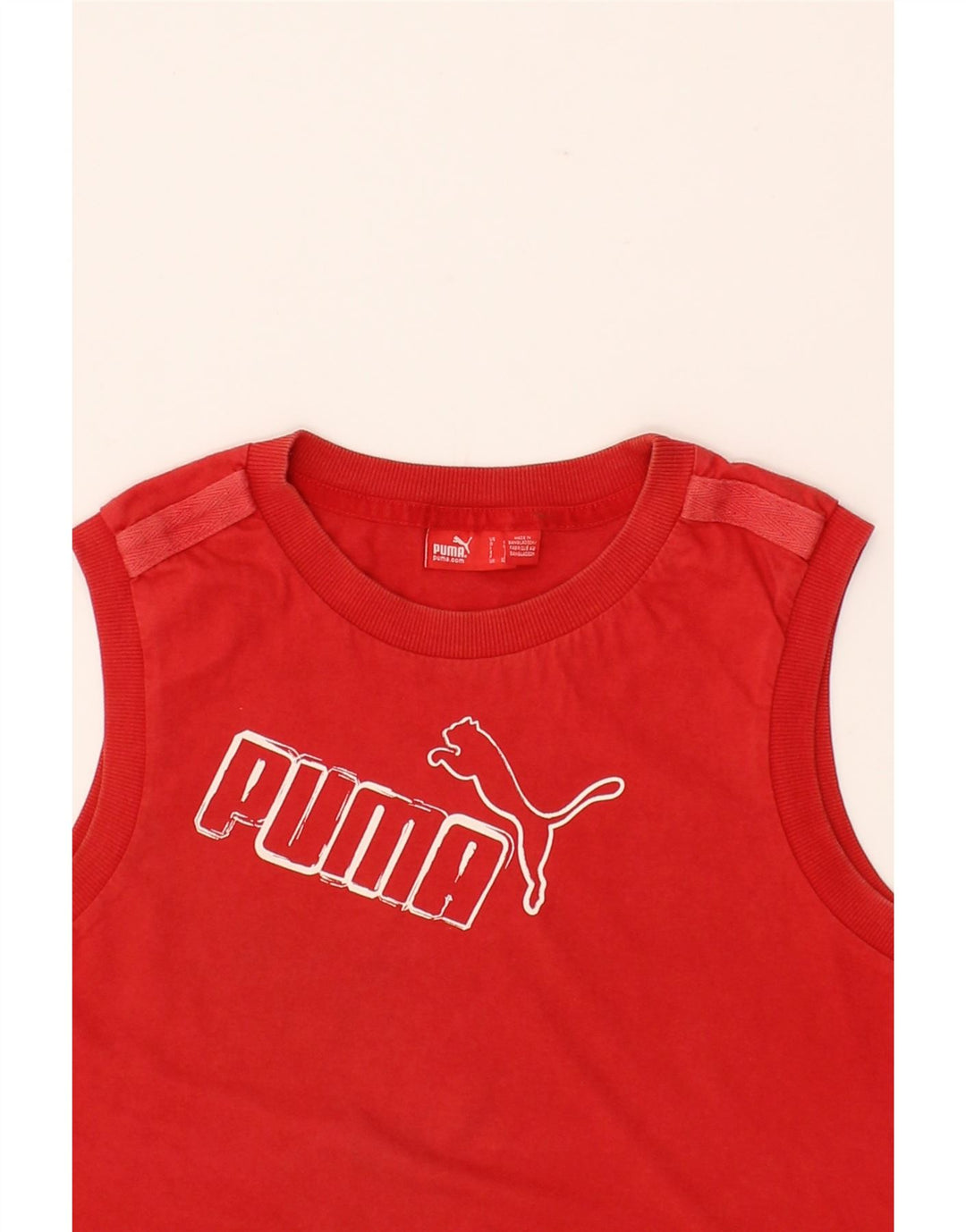 PUMA Boys Graphic Vest Top 11-12 Years Red Cotton Vintage Puma and Second-Hand Puma from Messina Hembry 