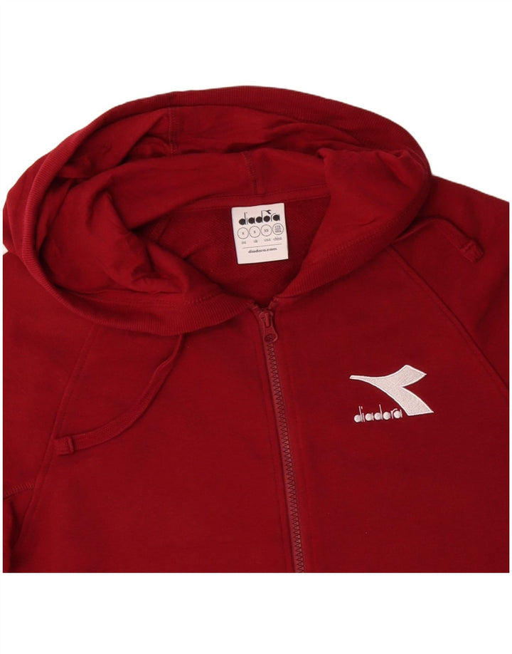 DIADORA Jersey con capucha y cremallera para hombre Small Rojo Algodón