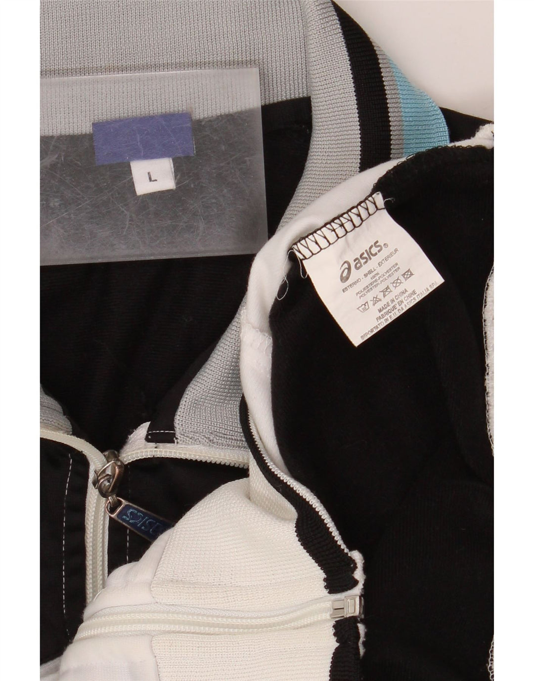 ASICS Chaqueta superior de chándal para hombre Poliéster con bloques de color blanco grande