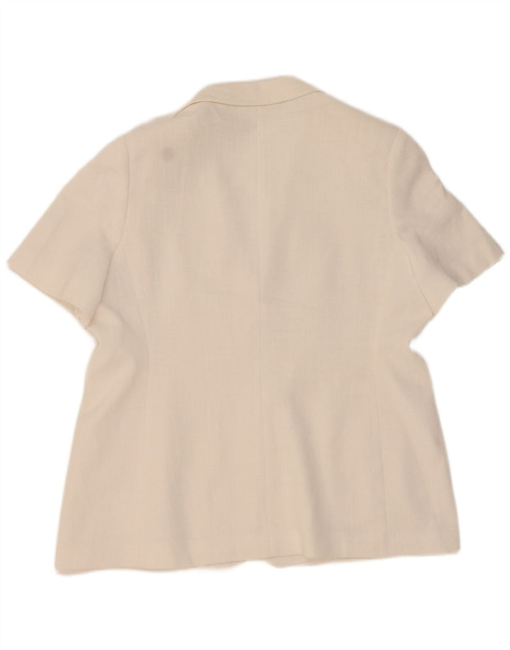 Marks & Spencer Chaqueta Blazer de Manga Corta con 2 Botones para Mujer UK 20 2XL Blanco