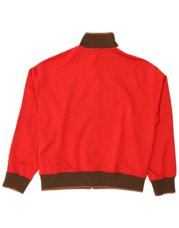 Zara Hombre Chándal Top Chaqueta Grande Rojo Colorblock Poliéster