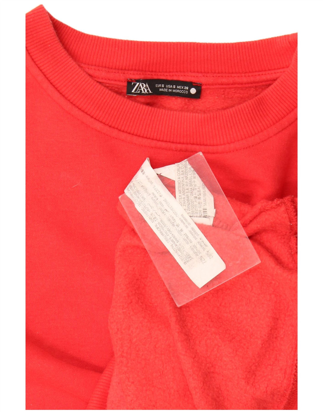 Zara Mujer Sudadera Jumper UK 14 Mediano Rojo Algodón
