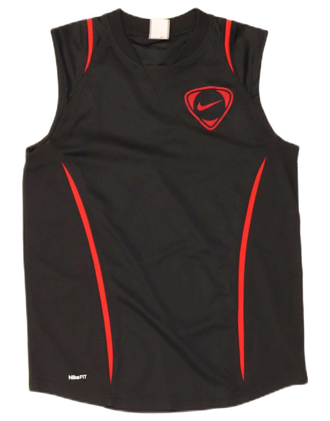 Nike Camiseta sin mangas para hombre UK 36/38 Small Negro Rayas Poliéster