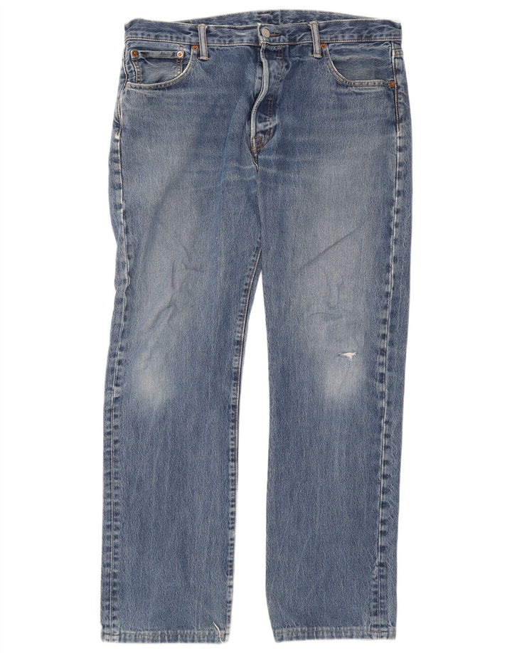 Levi's Vaqueros rectos desgastados 501 para hombre W36 L31 Azul