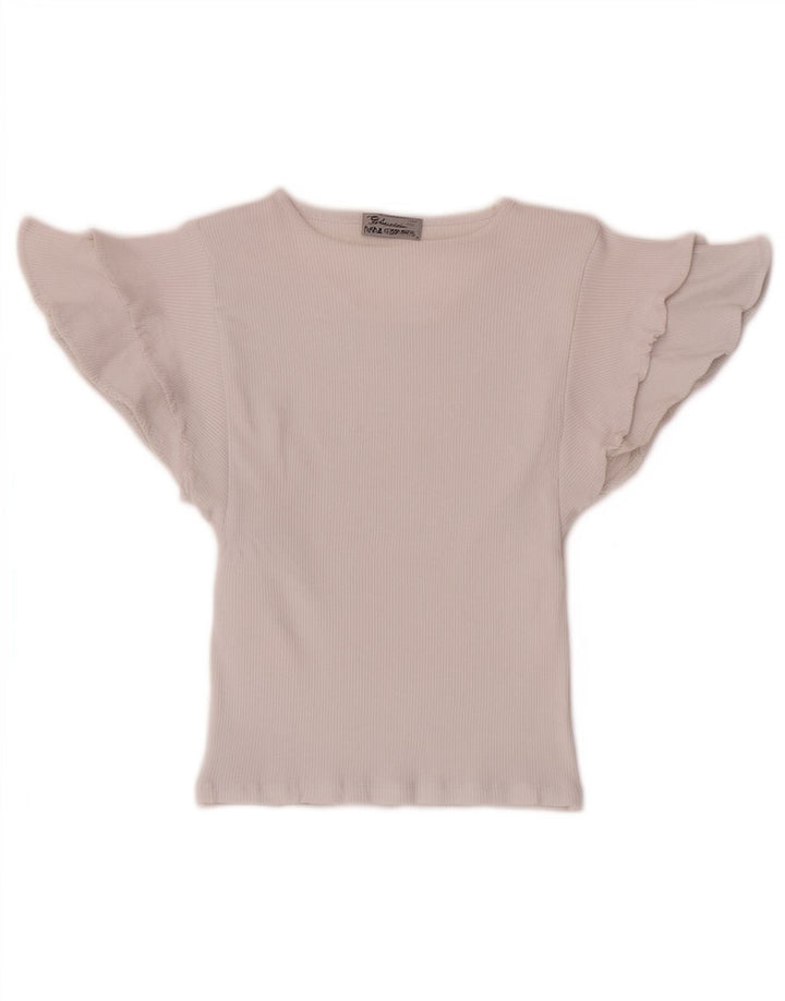 Zara Mujer Crop Batwing Blusa Top Reino Unido 8 Pequeño Algodón Blanco