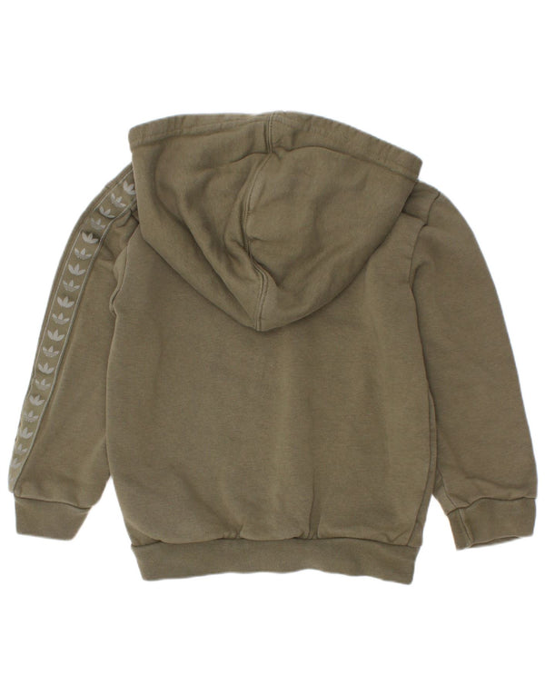 Adidas - Sudadera con capucha para niños, color caqui, algodón, 3-4 años
