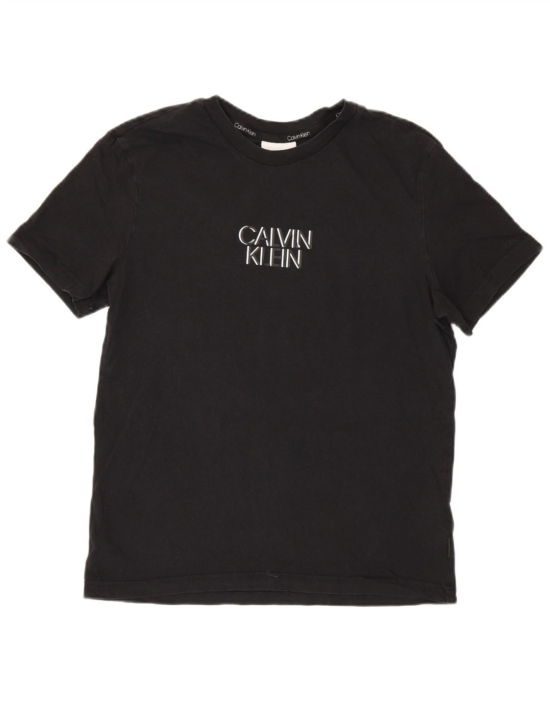 Calvin Klein Camiseta gráfica para hombre Top mediano de algodón negro
