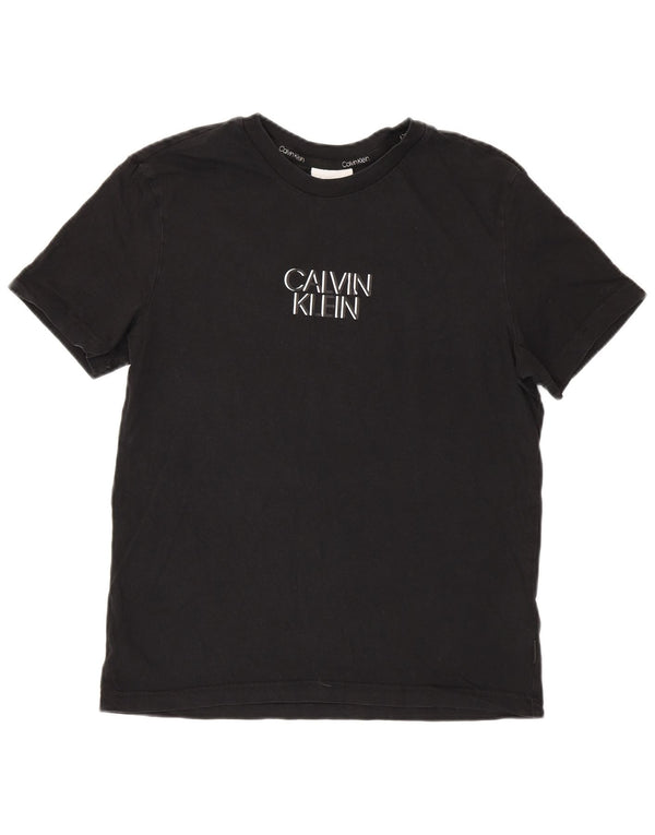 Calvin Klein Camiseta gráfica para hombre Top mediano de algodón negro