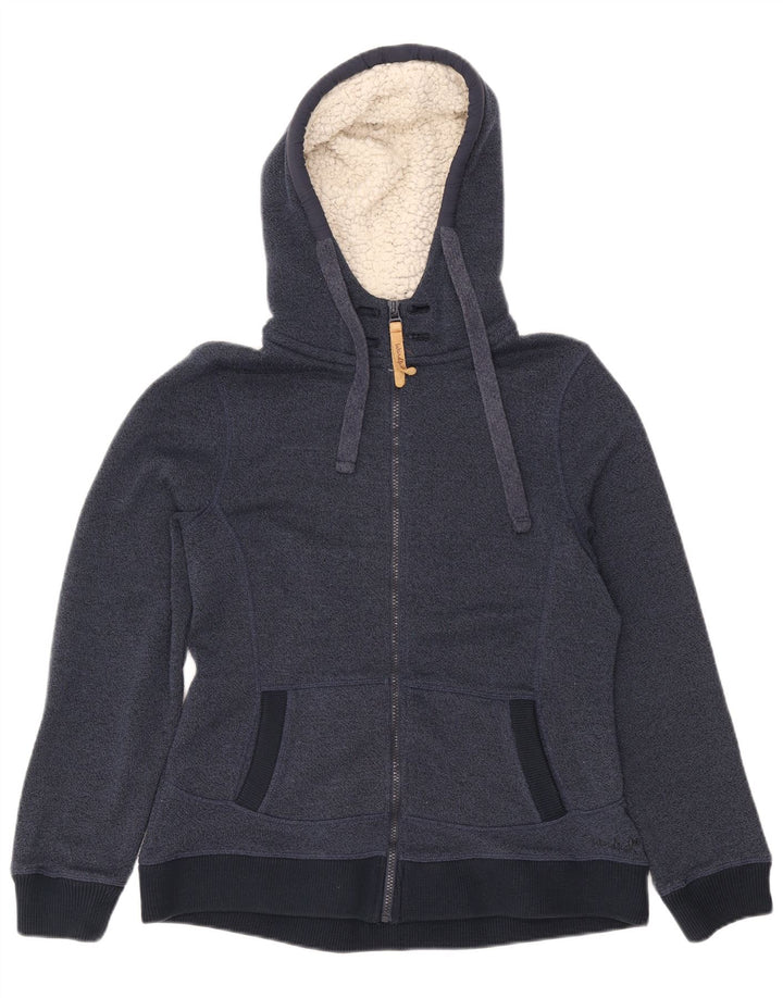 Weird Fish Sudadera con capucha y cremallera para mujer UK 40 Grande Poliéster azul marino