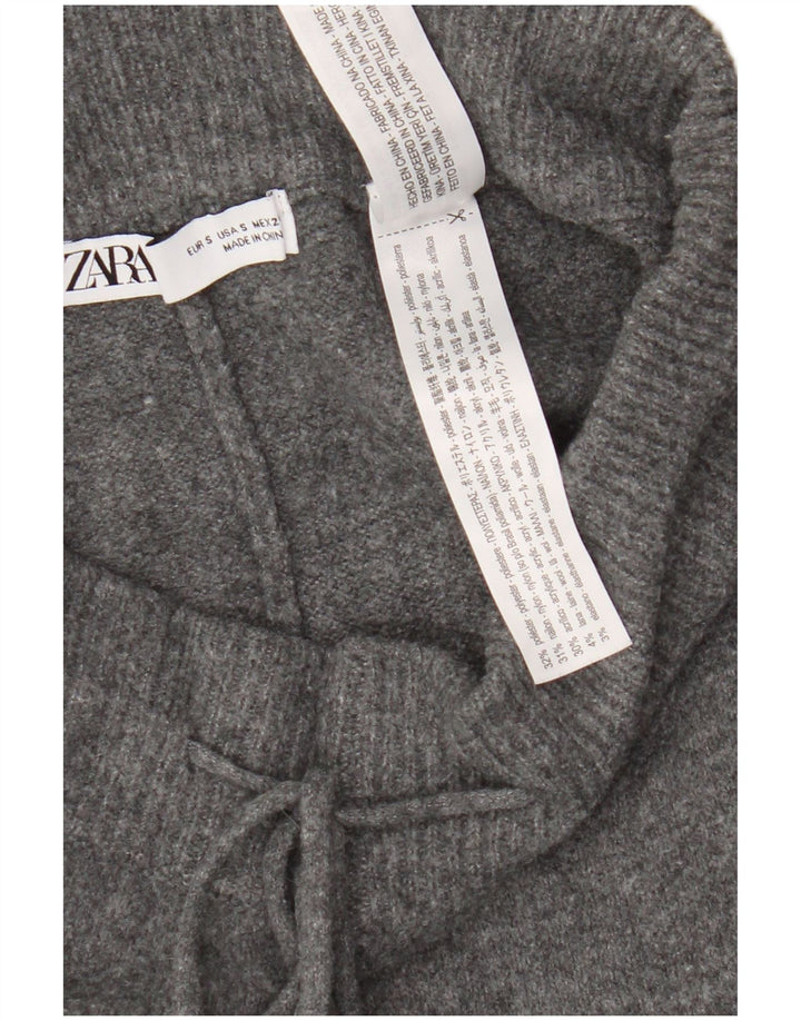 Zara Mujer Chándal Pantalones Joggers UK 10 Small Gris Poliéster