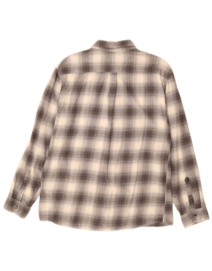 MARKS & SPENCER Camisa de franela de corte regular para hombre Algodón a cuadros gris grande