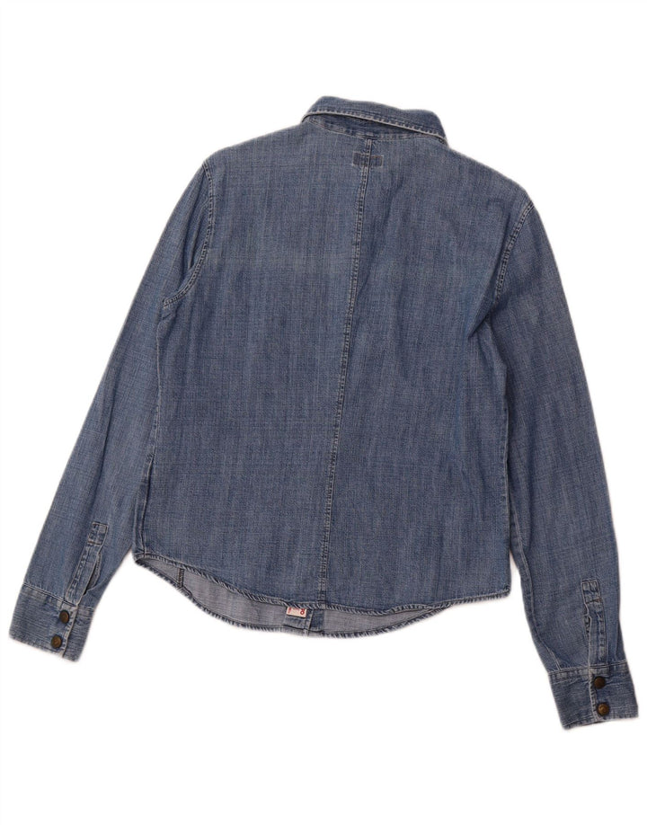 ARMANI JEANS Camisa vaquera para mujer UK 44 Algodón azul medio