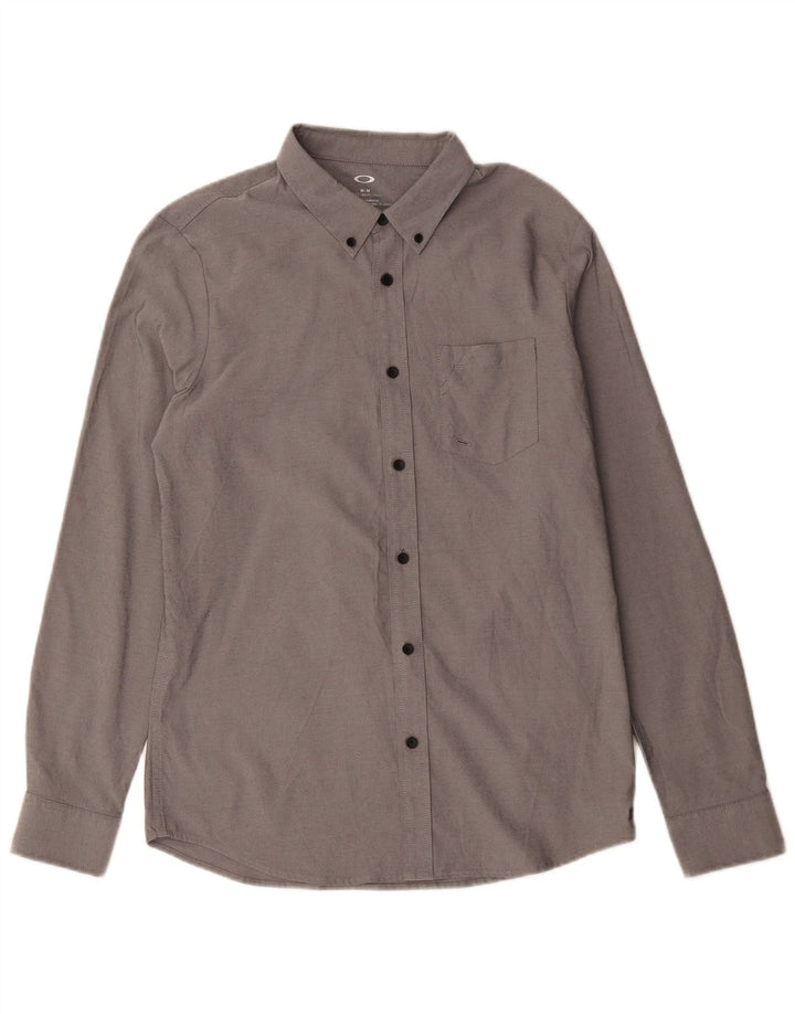 Camisa Oakley Hombre Slim Fit Poliéster Gris Medio