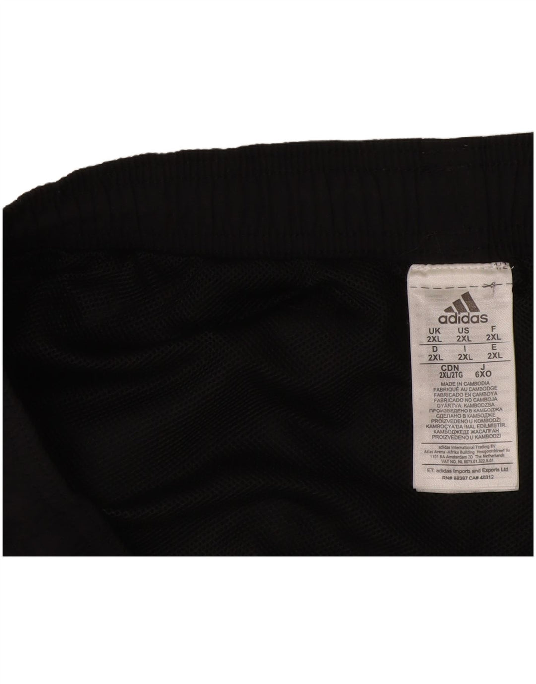 Adidas Pantalones cortos deportivos para hombre 2XL Nylon negro