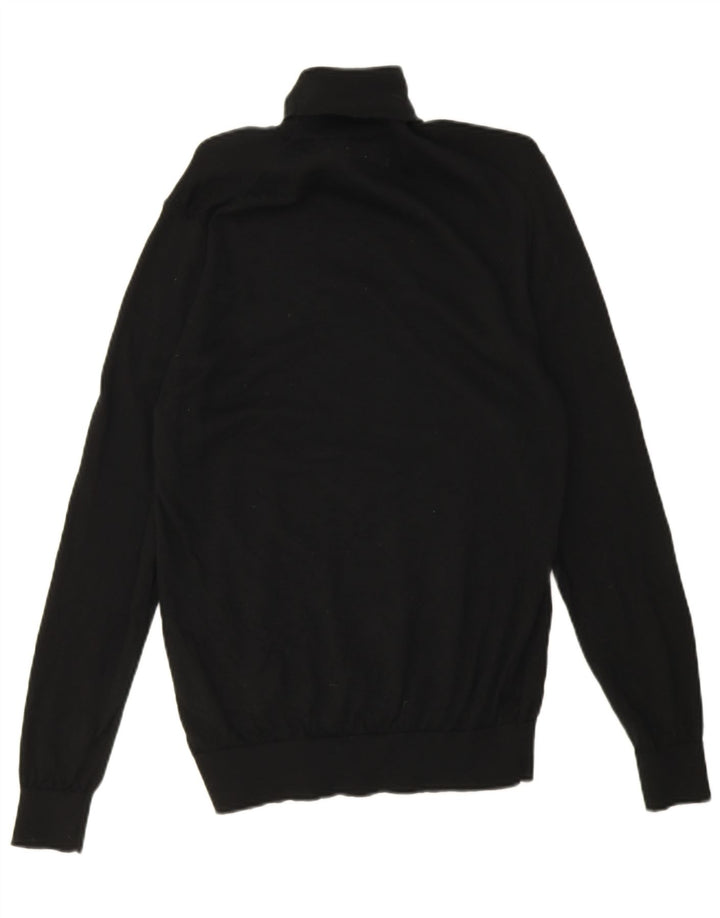 Marks & Spencer Jersey con cuello vuelto y autógrafo para hombre, talla mediana, negro