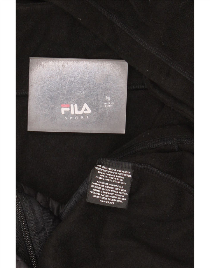 Fila Chaqueta polar con capucha para mujer UK 44 Mediana Poliéster negro