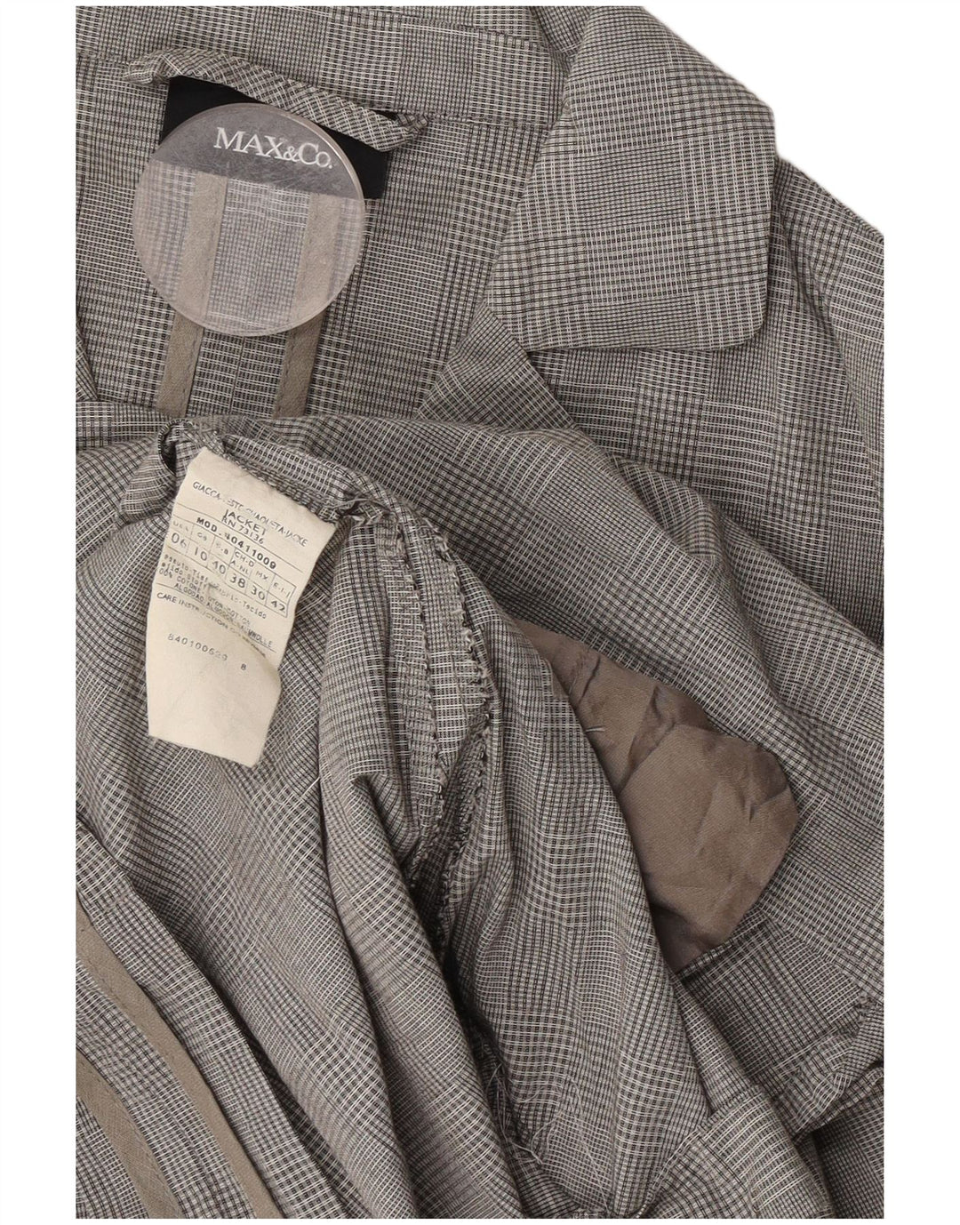 Max & Co. Traje de 2 piezas de manga 3/4 para mujer UK 12 Medium W30 L31 Grey Check