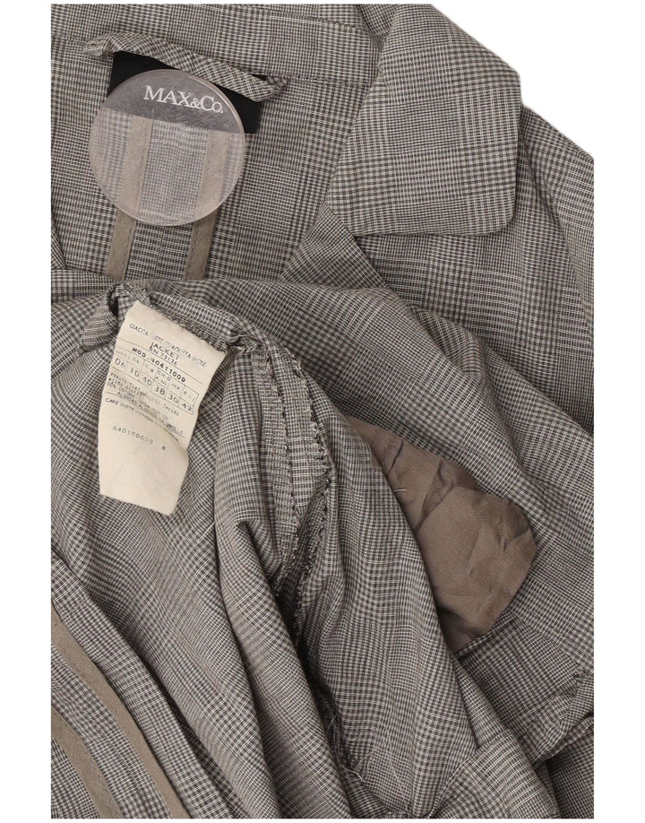 Max & Co. Traje de 2 piezas de manga 3/4 para mujer UK 12 Medium W30 L31 Grey Check