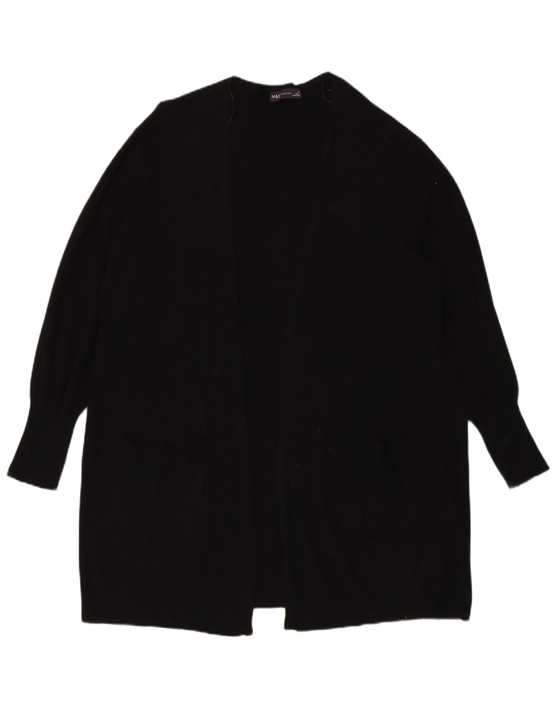 Marks & Spencer Suéter tipo cárdigan extragrande largo para mujer UK 40 XL Negro