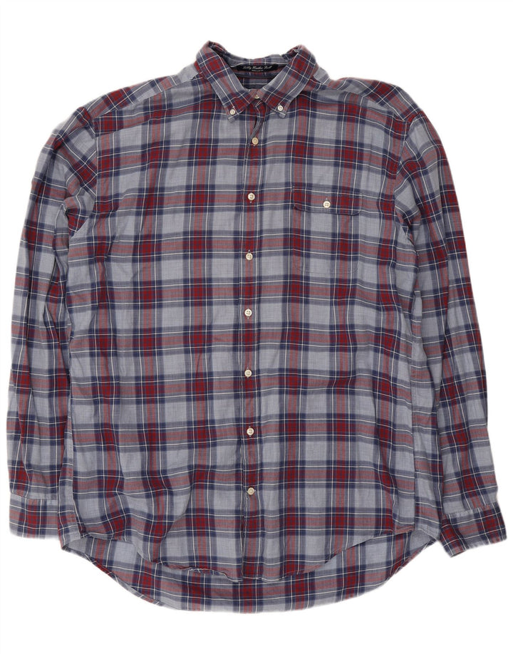Camisa Gant Hombre XL Algodón a cuadros azul marino
