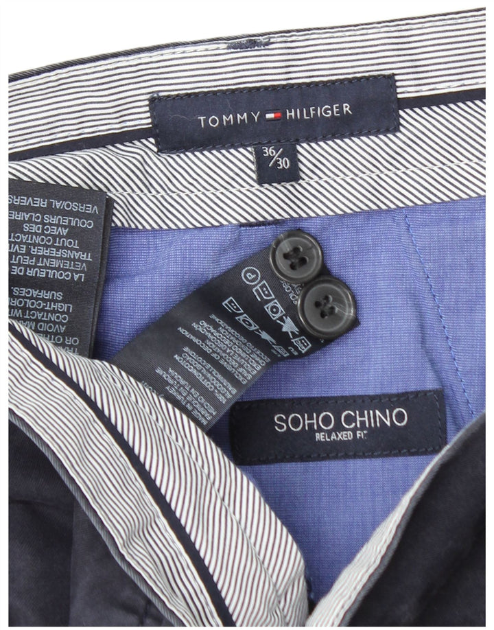 TOMMY HILFIGER Pantalón chino Soho de ajuste relajado para hombre W36 L30 Azul marino