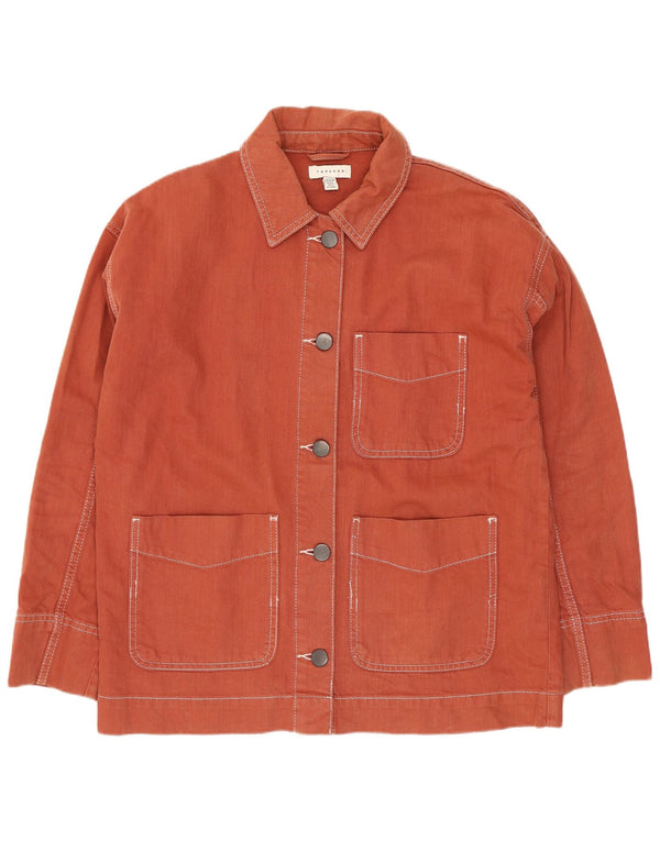 Topshop Chaqueta utilitaria extragrande para mujer UK 10 Small Orange Cotton