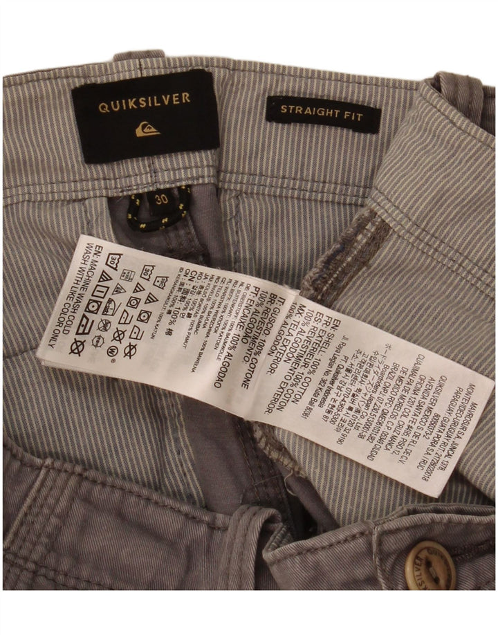 Quiksilver Pantalones cortos cargo de corte recto para hombre W30 Algodón gris medio