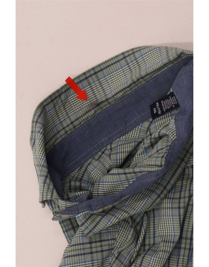 Izod Camisa Regular Fit Hombre 2XL Algodón A Cuadros Verdes