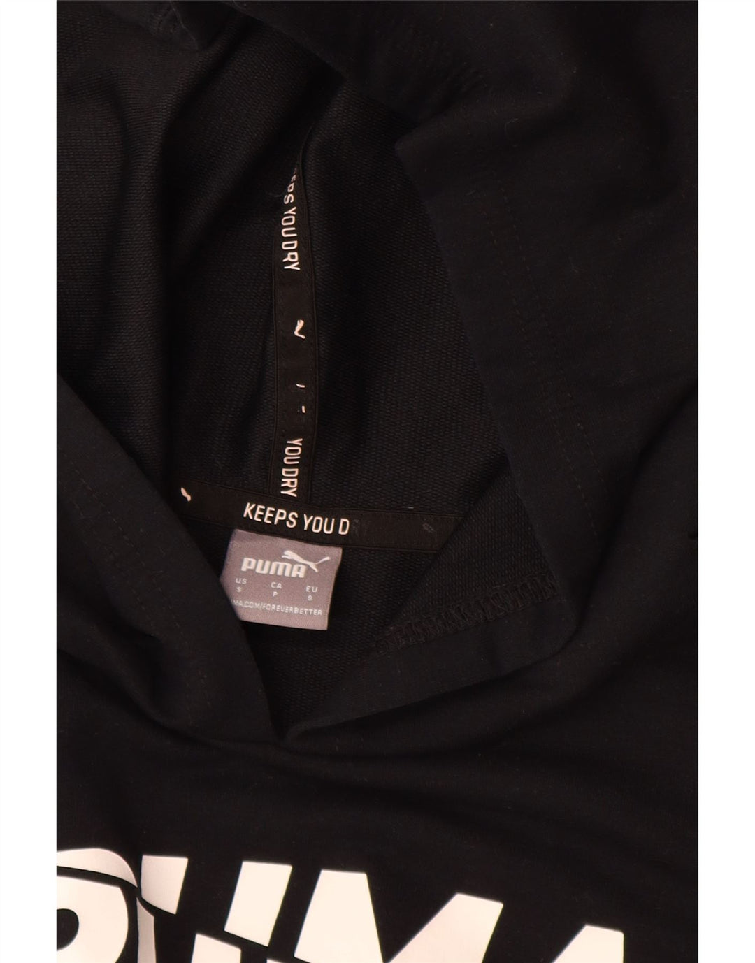 Puma Mujer Gráfico Oversize Sudadera con capucha Jumper UK 10 Pequeño Poliéster Negro