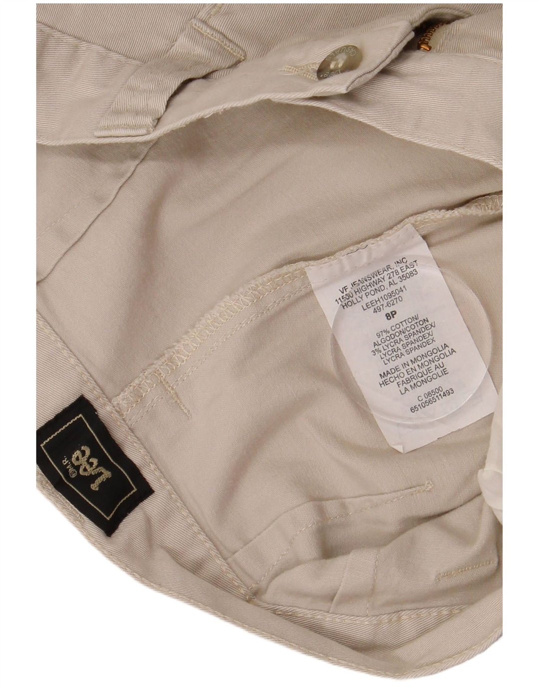 Lee - Pantalones cortos casuales para mujer US 8 mediano W28 algodón beige