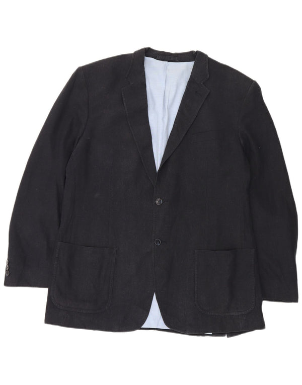 Marks & Spencer Chaqueta tipo blazer de 2 botones para hombre UK 44 XL Lino azul marino