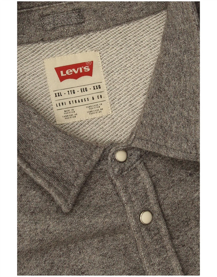 Levi's Camisa de franela para hombre 2XL Algodón gris