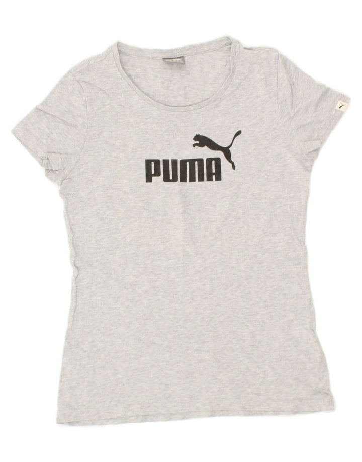 PUMA Womens Graphic T-Shirt Top UK 12 Medium  Grey Cotton Vintage Puma and Second-Hand Puma from Messina Hembry 
