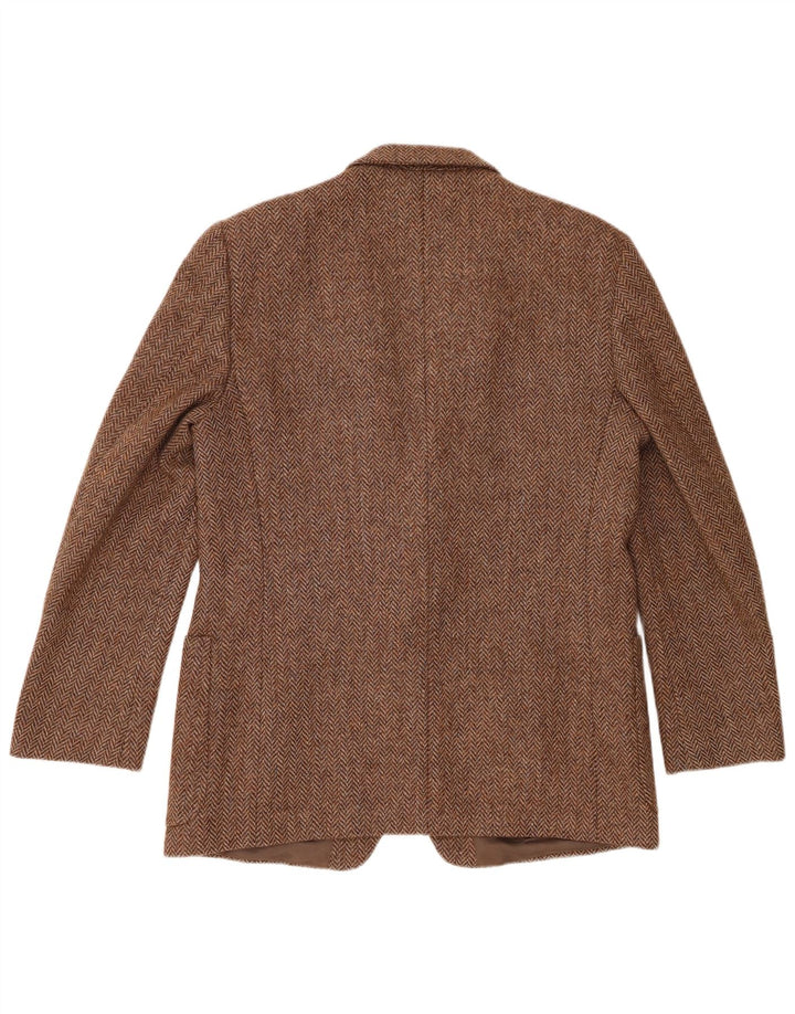 Vintage hombres 2 botones Blazer chaqueta Reino Unido 38 marrón medio espiga