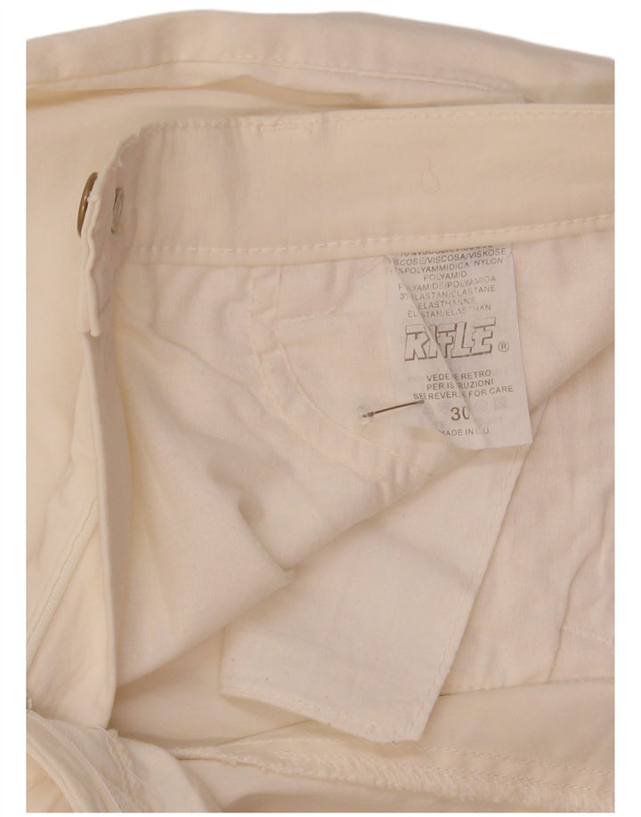 Pantalón Capri Recto Mujer Rifle W30 L20 Poliamida Blanco