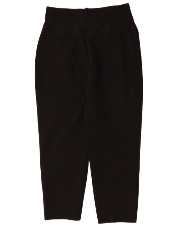 Zara Mujer Pantalones Chinos De Cintura Alta Pegged Grande W30 L27 Negro